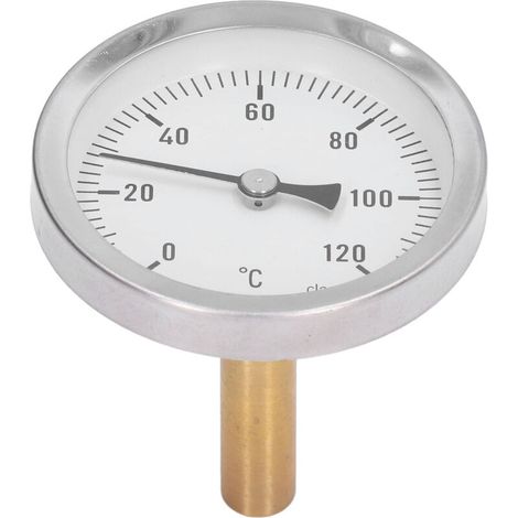 Thermomètre à cadran 63mm pour barbecue, indicateur bimétallique 0‑120°C, idéal pour cuisson et grillades.
