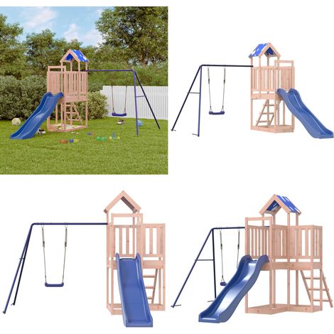 Spielturm Massivholz Douglasie - Holzspielturm - Kinderspielgeräte - Spielturm Mit Rutsche - Freiluftsspielplatz - Gartenmöbel - Home & Living