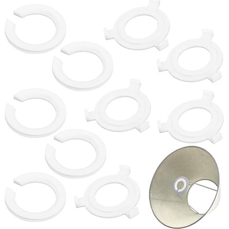Bague Adaptateur Abat Jour E27 vers E14 Plastique Blanc Anneau Boucle Réduction Réducteur Remplacement des Luminaires Fixation Rondelle Convertisseur Lampe de Bureau Plafonniers (1/5)