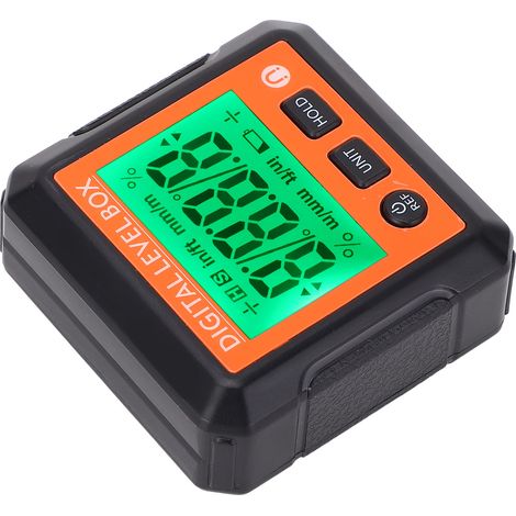 Niveau numérique avec aimant, inclinomètre électronique, rapporteur d'angle pour le travail du bois et la réparation automobile, orange (1/5)
