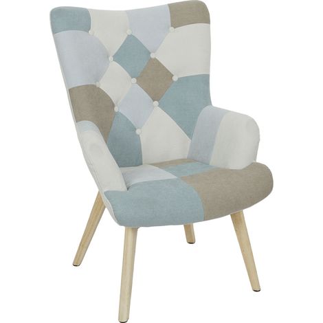 Fauteuil de salon effet patchwork HELSINKI (1/5)
