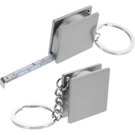 Mini Mètre Ruban Porte-Clés 1M en Métal Lot de 2 Rubans de Mesure Carrés Verrouillage Coulissant pour Bricolage et Fêtes
