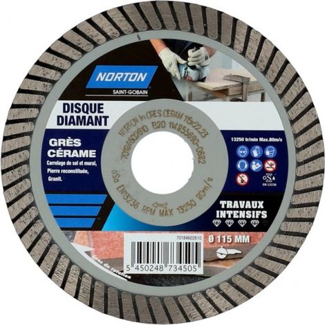 Disco de diamante turbo intensivo para gres NORTON, Diam.115 mm Norton