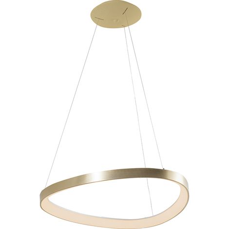 Suspension LED Lotus 60W 3000K Or Satiné - Lampe asymétrique moderne IP20 CRI80 dimmable - Groupe Rossini (1/5)