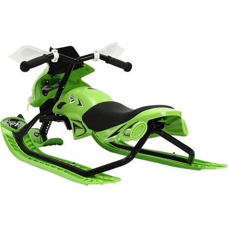 Slittino sterzante, slitta da sci con freni, slitta da corsa sulla neve + volante, fune di traino, slittino, slittino in plastica, slitta stabile sterzante, sci, neve, skibob con 80 kg (1/5)