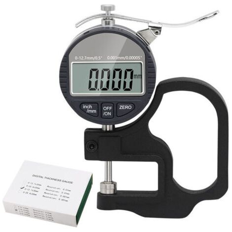 FENOPLASTICAMicromètre Digital d'Épaisseur 0-12,7mm, Précision 0,01mm, Pour Cuir, Papier, Plastique & Métal, Écran LCD (mm/pouces) (1/4)