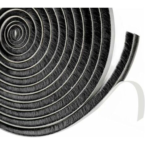 Bürstendichtung für Schiebetüren, 9 mm (B) x 23 mm (T) x 6 m (L) Fensterdichtung für Schalldämmung, Tür, Isolierrollladen (Grau)