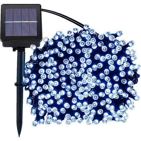 20M 200LED Guirlandes Lumineuses Solaires 8 Modes Étanche Blanc Lumière Guirlande Lumineuse Extérieur Décoration pour Jardin Terrasse Balcon Fenêtre Clôture Arbre Noël Mariage Fairy Lights