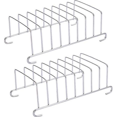 Lot de 2 grilles pour friteuse à air chaud, support à pain pour friteuse électrique, accessoire de cuisson pour friteuse à air chaud-15.50X8.50X4.50CM-Silver