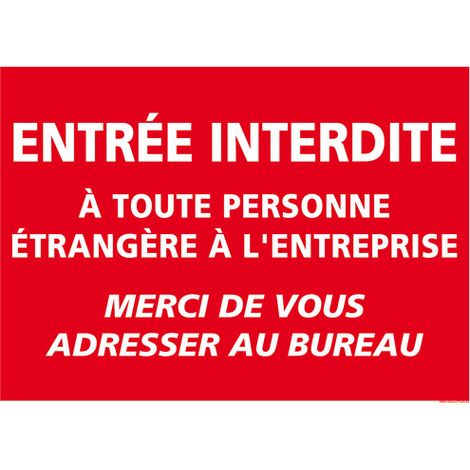 PANNEAU DE SIGNALISATION ENTREE INTERDITE (D0917) - Adhésif - 105 x 75 mm
