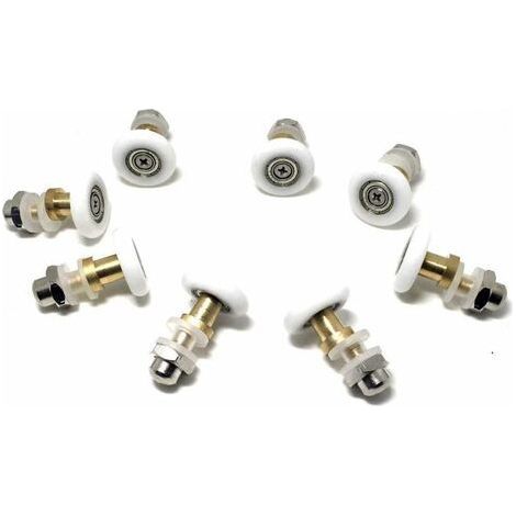 Set of 8 shower door rollers, 25 mm (1/4)