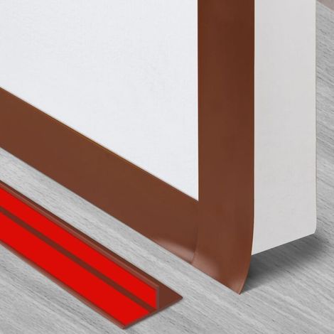 Ruban d'étanchéité en silicone en forme de T pour portes et fenêtres pour bloquer les courants d'air froid et réduire le bruit,6 m×3.5cm， brun (1/5)