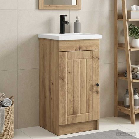 Vanidad de baño con lavabo Roble Artesanal 42 x 40 x 84,5 cm