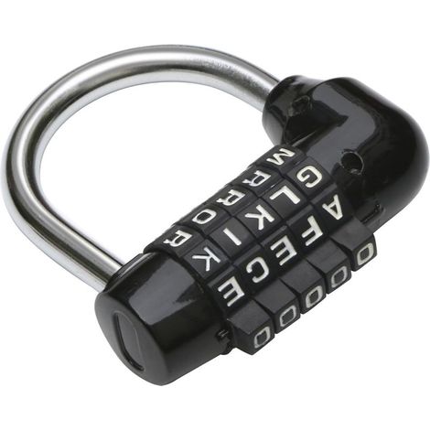 Cadenas à combinaison 5 lettres Noir pour valises, maquillage à tirer – Aucune clé requise – Parfait pour les salles d'évasion (1/5)
