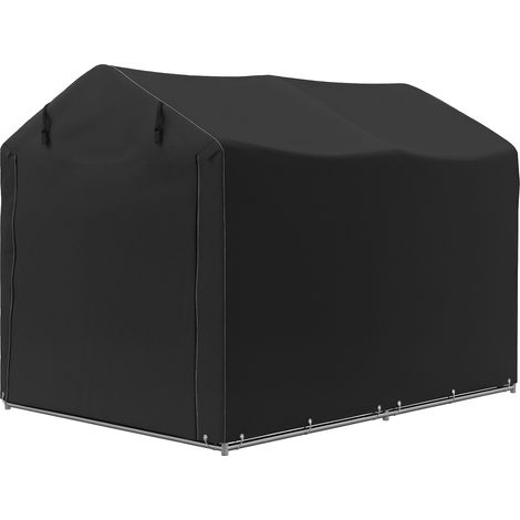 Abri de garage étanche avec porte, résistant aux UV, 220 x 157 x 165 cm, noir