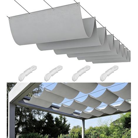 Voile d'ombrage rétractable 1x4m imperméable – Protection UV 95% – Fibre de polyester haute densité – Installation facile pour jardins et terrasses (1/5)