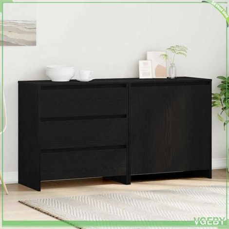 Buffet - 3332523 - Noir - Bois d'ingénierie - Avec tiroir et porte (1/5)