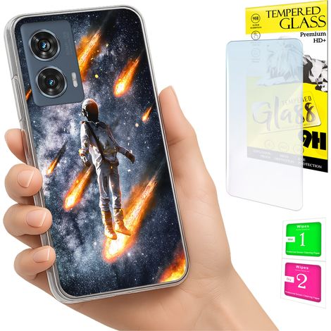 Funda para Motorola Edge 50 Fusion Photo Case Back Case + cristal 9H (1/5)