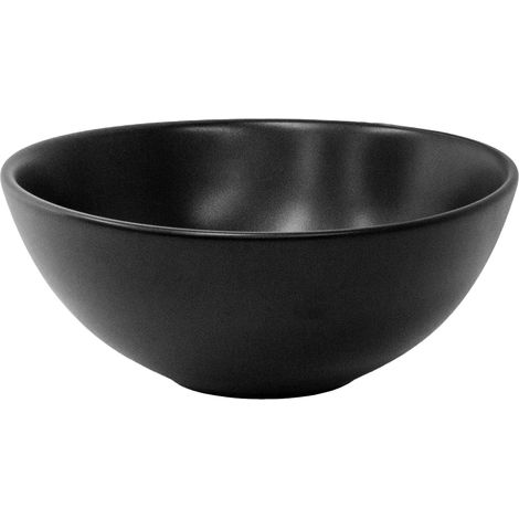 ML-Design Lavabo da Appoggio in Ceramica Nero Opaco Rotondo Ø 280 x 150 mm con Foro di Scarico Lavello Lavamani Tondo a Forma di Ciotola per Arredo Bagno / WC Ospiti Sanitari Design Moderno Elegante