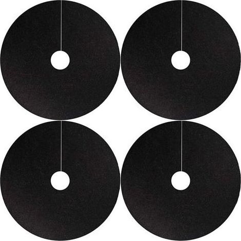 Lot de 4 Anneaux de paillage en Non-tissé - Anti-Mauvaises Herbes biodégradables - Tapis de barrière Anti-Mauvaises Herbes réutilisables (4 pièces de 52cm - Trou intérieur 6 cm) (1/5)