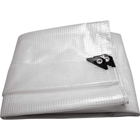 1 Bâche de protection 4x6m, Film PE transparent, Résistant aux UV, Œillets aluminium, Chantier jardin