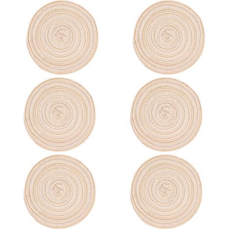 runde, geflochtene Untersetzer, rutschfest, hitzebeständig, für Partys zu Hause, Beige (1/5)
