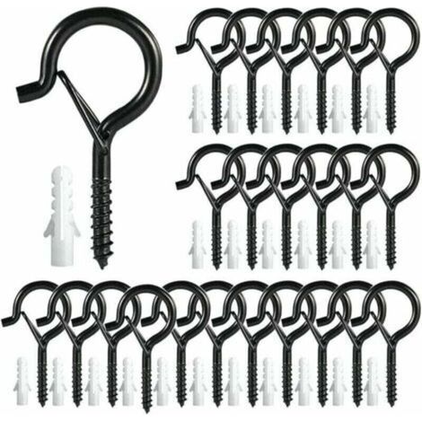 Crochet-Q 25 pezzi Ganci a vite, Ganci a vite, Ganci da soffitto, Ganci da appendere al soffitto, Ganci a vite, Ganci da parete, Ganci a vite per lanterne a vento, Cesti per piante - Crezuo (1/4)