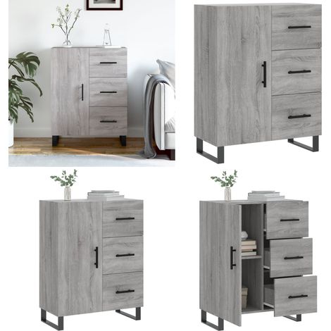 Sideboard Grau Sonoma 69,5x34x90 cm Holzwerkstoff - Schreibtisch - Wohnzimmermöbel - Sideboard - Grau - Holzmöbel - Home & Living (1/5)