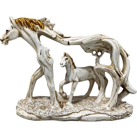 Figurine de cheval en résine, statue, décoration intérieure, sculpture de cheval, figurine cadeau, ornement pour salon, bureau, salle d'étude, café (1/5)