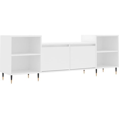Mobile TV multimediale scaffale TV credenza TV sala da pranzo soggiorno camera da letto 160 x 35 x 55 cm legno ingegnerizzato bianco 020026061