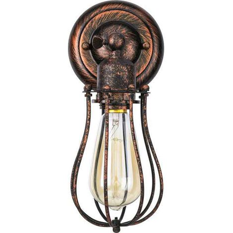 Applique murale Applique murale salon et entrée Applique Murale Industrielle Métal Fer E27 Luminaire Vintage Retro,Rouille retro (1/5)