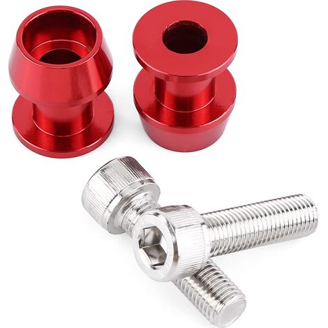 Support moto CNC en aluminium, bobbins de repose-pieds pour bras oscillant, rouge, 8mm, kit de levage (1/3)