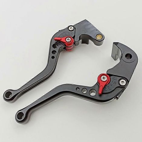 Modification pour moto Suzuki GSXR1000 2005-2006 : levier de frein, d'embrayage et de klaxon (poignée courte noire). (1/5)