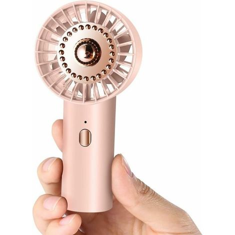 Ventilateur Portable Ultra Léger, Mini Ventilateur à Main 3 Vitesses Vent Fort Silencieux, Ventilateur Poche (Rose)USB Rechargeable Charge Rapide, Petit Ventilateur pour Voyage Bureau Maison - Rose (1/5)