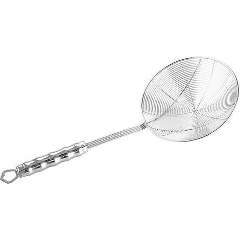Edelstahl-Schaumsieb mit langem Griff, Servierschaum für die Küche (14 cm) – 40,8 x 14 x 5 cm – Silber (1/4)