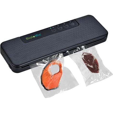 (Noir) Machine de mise sous vide entièrement automatique pour aliments secs et humides, machine d'emballage pour la conservation des aliments. (1/5)