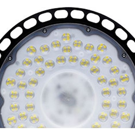 Lampe industrielle LED UFO 200W 6500K, plafonnier pour entrepôt et atelier, lumière de factory 360°, câble avec prise européenne, éclairage de hangar haute performance. (1/5)