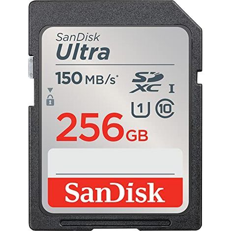 SanDisk Ultra – Carte SD 256 Go – UHS-I Class 10 – 150 Mo/s – Full HD – pour appareil photo compact (1/4)