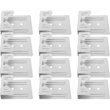 Set mit 12 Wandspiegelclips, Metall-Montagehalterungen, stabilen Spiegelhaken, Metall-Wandhaken, Silber (1/4)