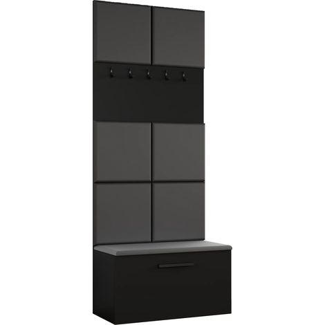 AX LIVING Garderoben Haken Rosanno I - 80,6 cm Breite, Schwarz JS90