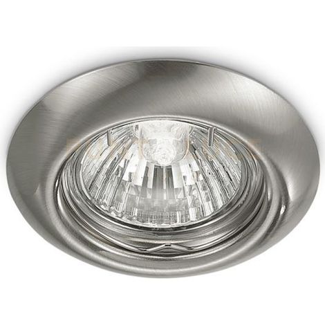 GFA012- FARETTO DA INCASSO IN METALLO COLORE NICKEL SPAZZOLATO 1 LUCE ATTACCO GU10 D.8,2CM