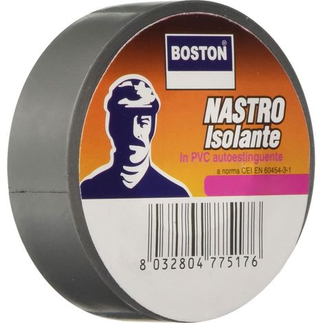Nastro Isolante Boston Grigio 8 Pezzi 19 X 25 Mt
