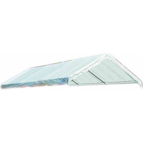 Dach weiß zu Autopavillon 3x6 Meter, PE-Gewebe weiß, Bezug aus Polyethylen, 160g/m² in weiß (1/2)