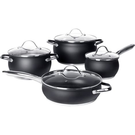 Pile De Pots Sertie De 8 Pièces Ligne En Acier Inoxydable Cuisine Blackcook Cuisine