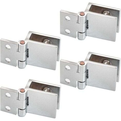Cerniera a clip per ante in vetro Inherited a 4 pezzi, cerniera per ante in vetro di mobili da cucina, vetrine, box doccia, staffa in acciaio inossidabile per ante di armadi con apertura ad angolo