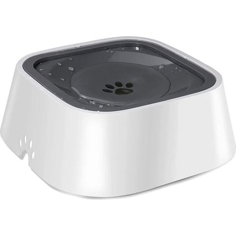 Gamelle pour animaux - Gamelle flottante 1,5 L - Anti-débordement - ABS et PP non toxiques - Pour boire à son rythme - Chats et chiens-Gris (1/5)