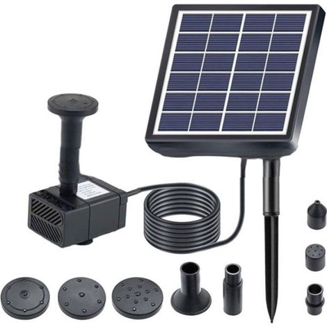 Kit fontaine solaire 1.5W DIY - 5 buses pour bain d'oiseaux - Étangs extérieurs et jardins - Fonctionnement écologique (1/4)