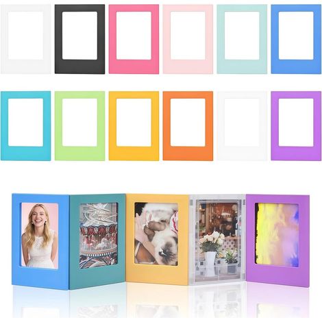 Cadre photo magnétique - Lot de 12 - 7,6 cm - Mini cadres photo magnétiques - Collage de cadres photo pour réfrigérateur - Cadre photo - Convient pour une utilisation dans les réfrigérateurs, les écol (1/5)