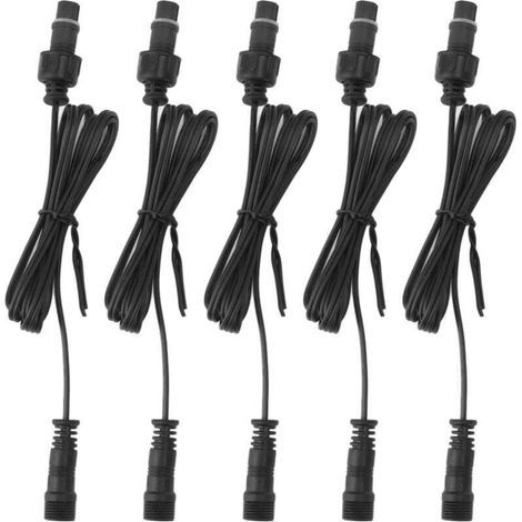 Câble extension éclairage extérieur IP67 5x1m – Connecteur 2 broches étanche (1/4)