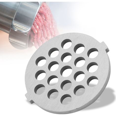 Hachoir Manuel Disque Plaque Couteau Lame en Alliage Argent (7mm Diamètre Trou, 53x57x4mm, Affûtage Précision Installation Facile) - Accessoire Pratique pour la Préparation de la Viande (1/5)
